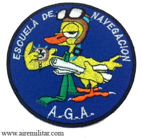 Escudo bordado Escuela de Navegación A.G.A. fondo azul